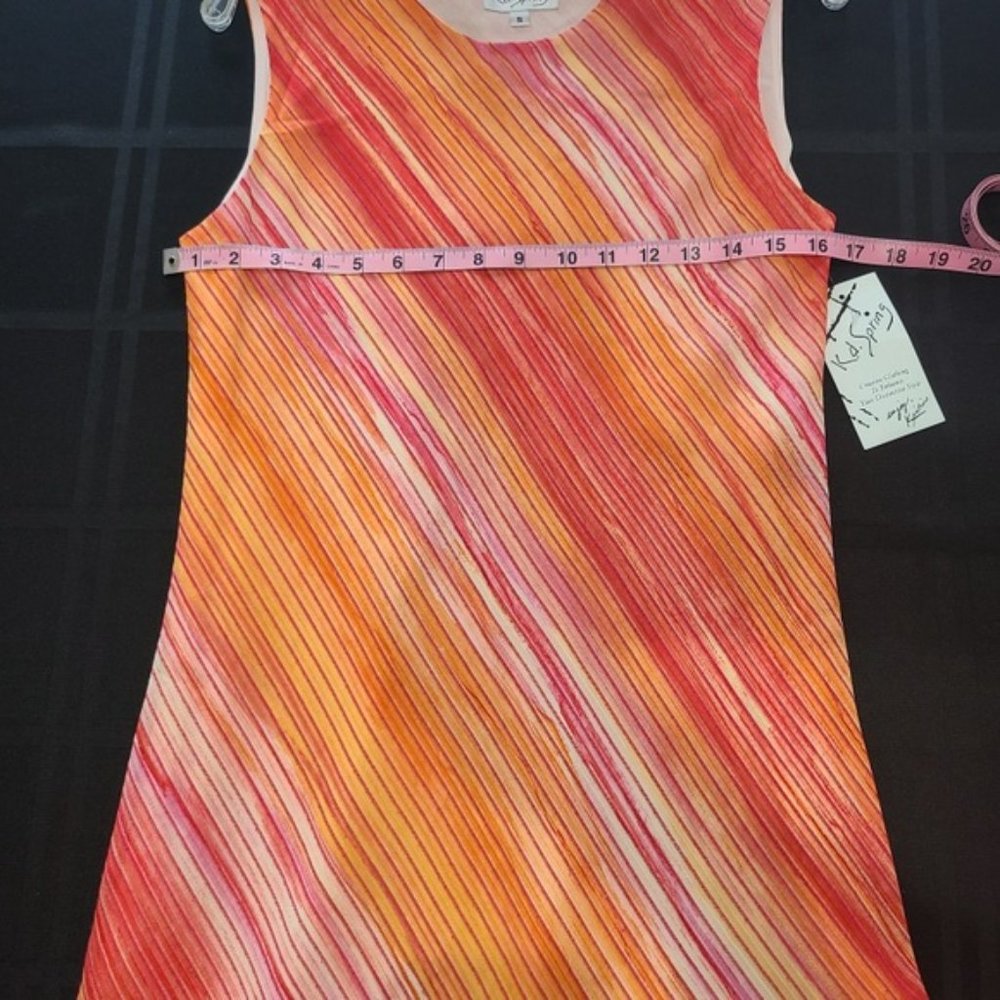 Striped Orange and Pink Maxi Dress with Jacket - Picture 6 of 13